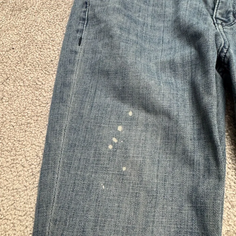 Hudson Low Rise Skinny Denim Jeans Womens 24 Blue Paint Splatter Stretch Casual